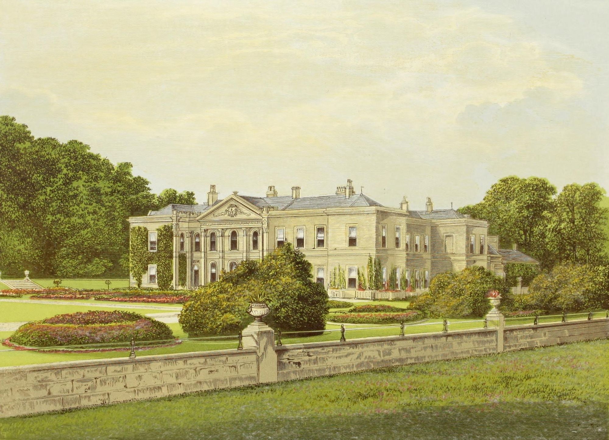 Views of Seats 1880 Studley Royal Canvas Art - AF Lydon (18 x 24)