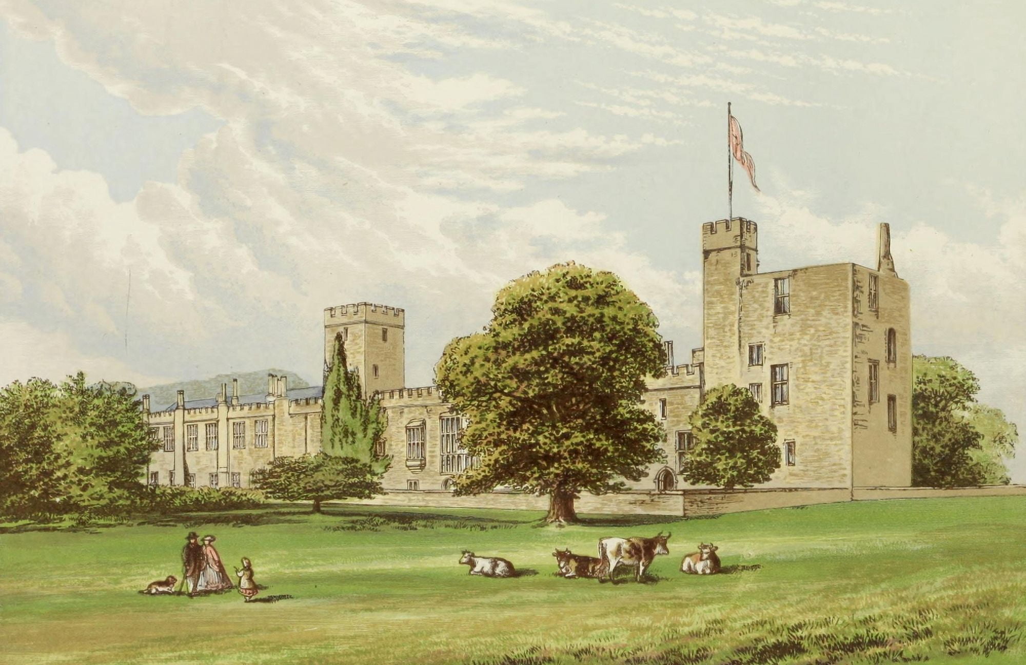 Views of Seats 1880 Sudeley Castle Canvas Art - AF Lydon (18 x 24)