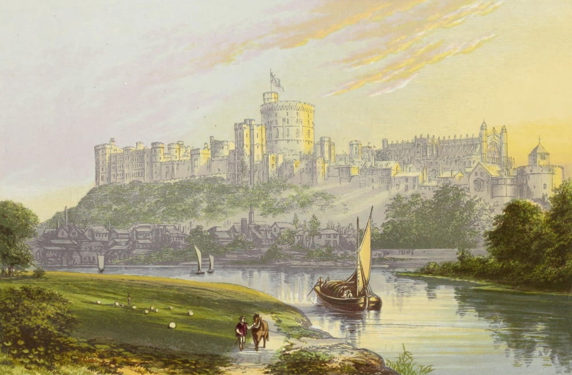 Views of Seats 1880 Windsor Castle Canvas Art - AF Lydon (18 x 24)