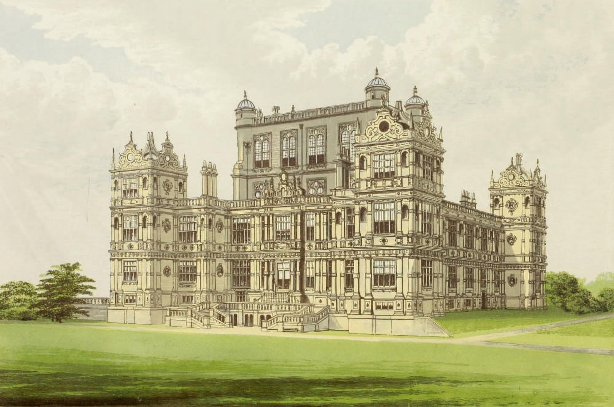 Views of Seats 1880 Wollaton Hall Canvas Art - AF Lydon (18 x 24)