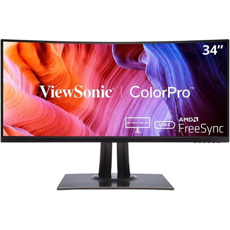 Viewsonic VP3481A 34" WQHD+ Curved Screen LED LCD Monitor - 21:9