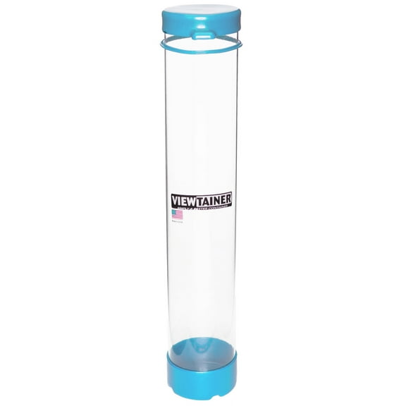 Viewtainer Tethered Cap Storage Container 2.75"X15"-Sky Blue