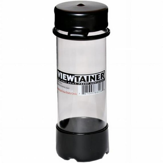 Viewtainer Tethered Cap Storage Container 2"X6"-Black