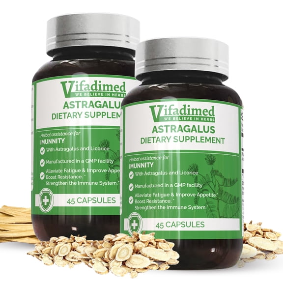 Vifadimed Astragalus Combo, Immune Support, Huangqi Gancao Decoction, 6:1 Astragalus to Licorice, 90 Capsules