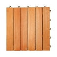 thumbnail image 1 of Vifah 12"L x 12"W 6 Slat Eucalyptus Interlocking Brown Deck Tile, 1 of 4