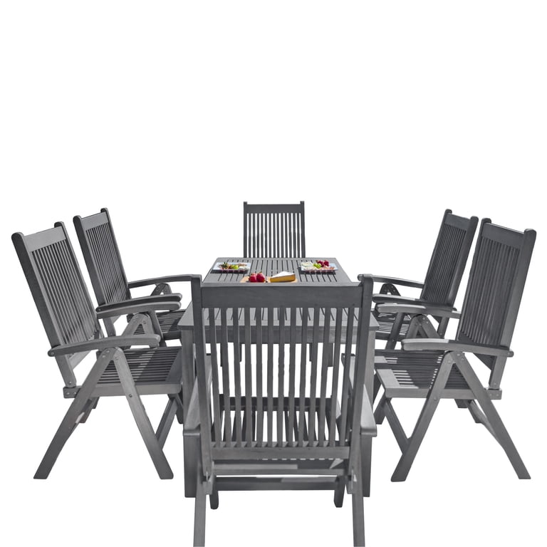 Vifah Renaissance Piece Patio Dining Set in Gray