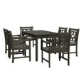 thumbnail image 1 of Vifah Renaissance 7-Piece Wood Patio Rectangular Table Dining Set V1297SET30, 1 of 6