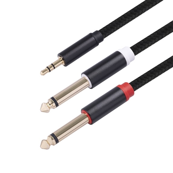 Viflosae 3.5mm 1/8 Inch TRS To 6.35mm 1/4 Inch TS Mono Stereo Y-Cable Splitter Cord Electronics Gadgets