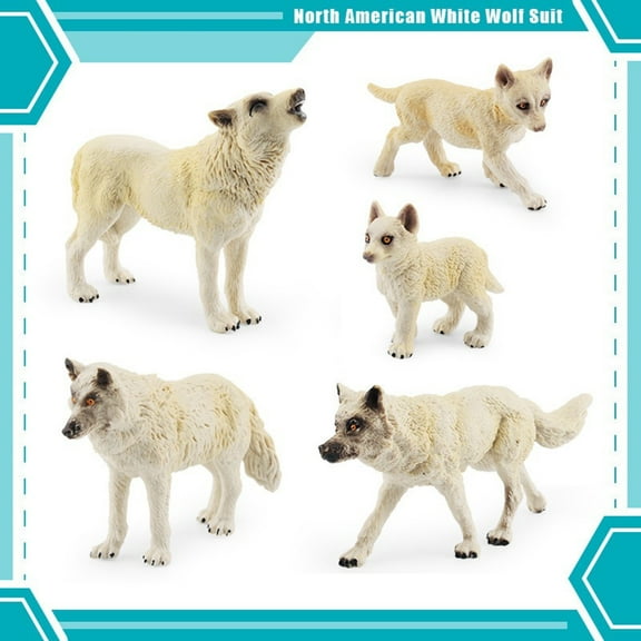 Viflosae 3 Year Old Girl Toys Gift for Boys 6-8 Gifts for Coworkers for Christmas Simulation White Wolf Model Roaring Wolf Walking Wolf Cub Desktop Sand Table Decoration Ornaments