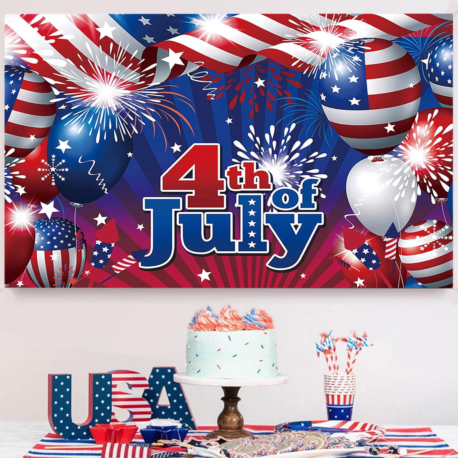 Viflosae 4th of July Decorations Independence Day Photo Flag Hanging