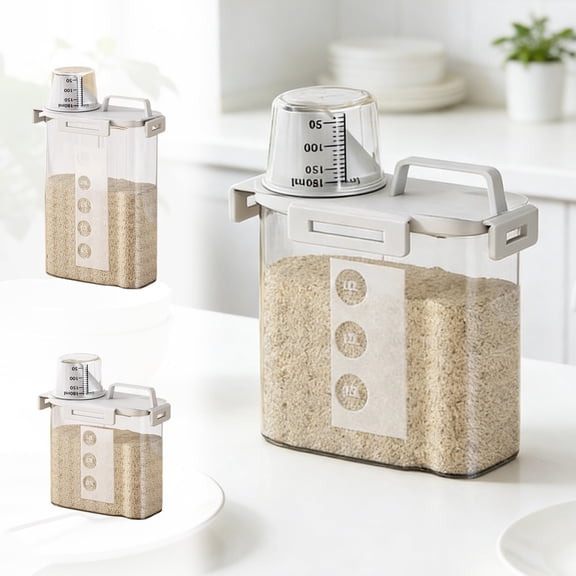 Viflosae Airtight Grain Storage Container Large Food Storage Bin Waterproof Insect Proof Cereal Rice Flour Bean Canister Kitchen Pantry Organizer for Bulk Dry Goods
