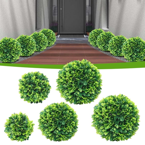 Viflosae Artificial Plants & Flowers Small Fake Plants Simulated Grass Decoration Green Round Green Plastic Floral Ceiling Fake Tree