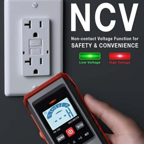 Viflosae Automatic Digital Multimeter, 2025 2000 Counts Digital Multimeter, Auto-Ranging Voltmeter, Measures Ac/Dc Voltage, Resistance, Multi-function Intelligent Digital Display (Red)