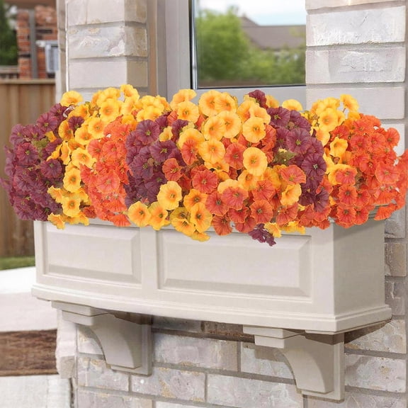 Viflosae Autumns Decor Artificial Flowers Outdoor Faux Flowers 7-head Morning Garden Decoration Artificial Flowers Leaves Plant Gift for Anniversary, Birthday, Christmas