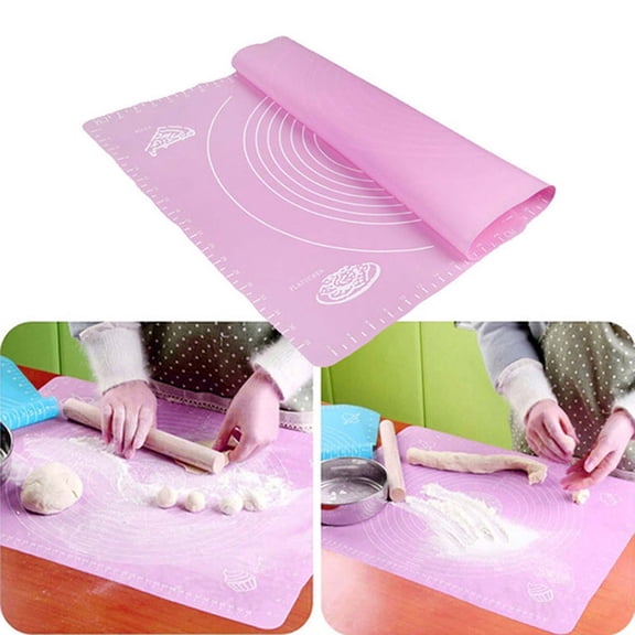 Viflosae Baking Kneading Mat Table Rolling Pad Fondant Dough Mat Non Stick Silicone for Cake Pastry Cookie Bread Grill Reusable Kitchen Tool