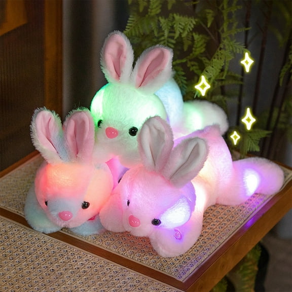 Viflosae Ballerina Gifts Cute Glowing Rabbits Plushie Soft Toy For Childrens Sleep Comfortion With 2 AA Batteries Screen-Free Entertainment