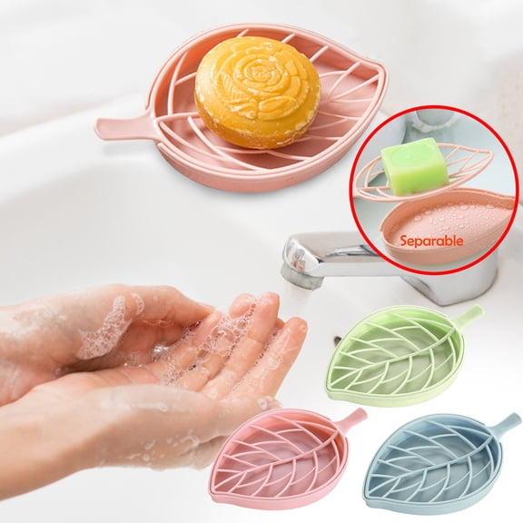 Viflosae Bar Soap Holders for Shower Soap Dishes Leaf-Shaped Soap, Plastic Draining Soap Box, Soap, Bathroom for Outdoor Showers and Patio Use