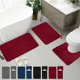 thumbnail image 1 of Viflosae Bath Mats Shower Rug Stereoscopic Large BathRug Mat 3 Set Bathroom Rugs for 3Pcs Toilet Mats Soft Comfortable Water Absorption Non Slide Thick Washable Easier To Dry Dark, 1 of 9