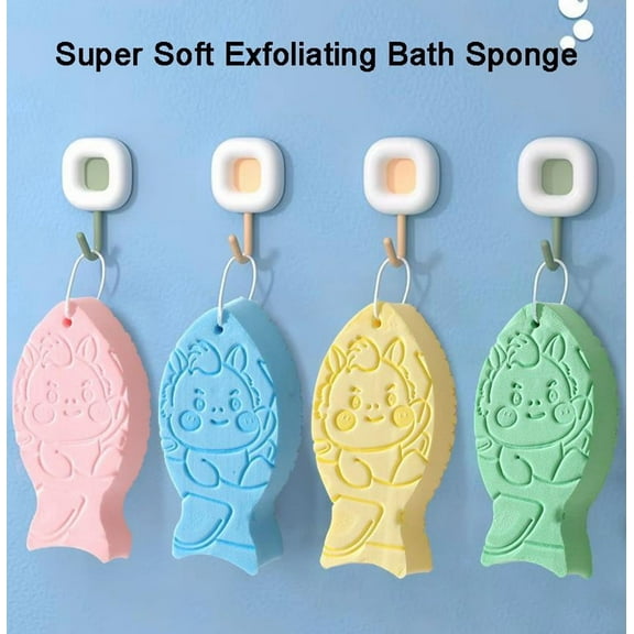 Viflosae Shower Sponge Loofah Exfoliating Sponge 4-piece Set for Removing Body Impurities Suitable for Adults and Children for Body Wash and Shower Gel