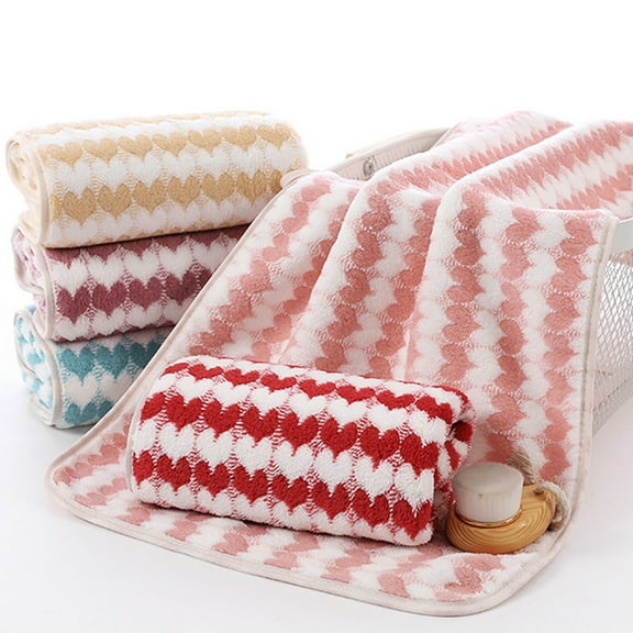 Viflosae Bath Towels Valentines Day Decorations for Home Towel Soft Absorbent Couple Towel Bath Towel Fleece Towel Thickened Five Colors Optional 29.5x13.7 Inches Holiday Gift