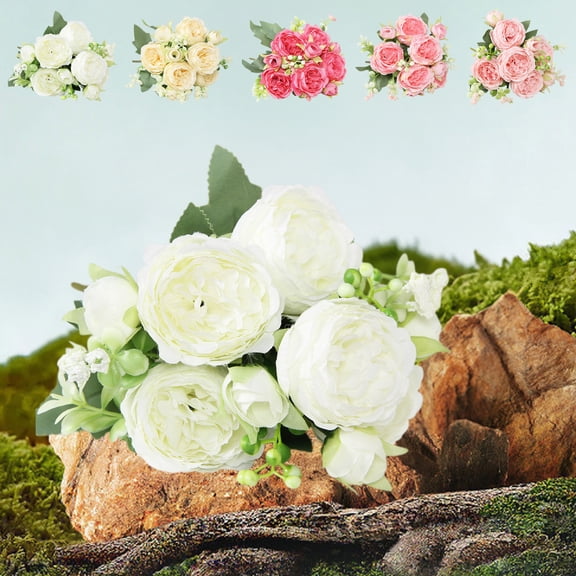 Viflosae Beautiful Artificial Silk Fake Flowers Wedding Valentines Bouquet Bridal Decor Valentines Day Gifts for Her Gift for Anniversary, Birthday, Christmas