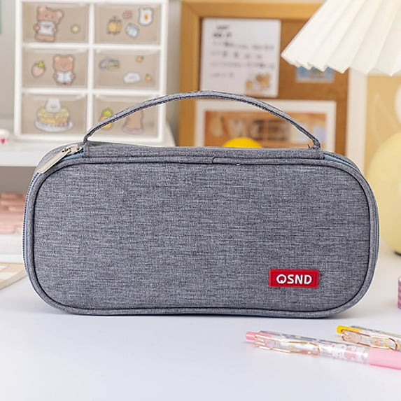 Viflosae Big Capacity Pencil Pouch Portable Double-layer Large Capacity Pencil Case Oxford Cloth Color Student Stationery Storage Pencil Case Bag Cyber&Monday Deals Black and Friday Deals 2024
