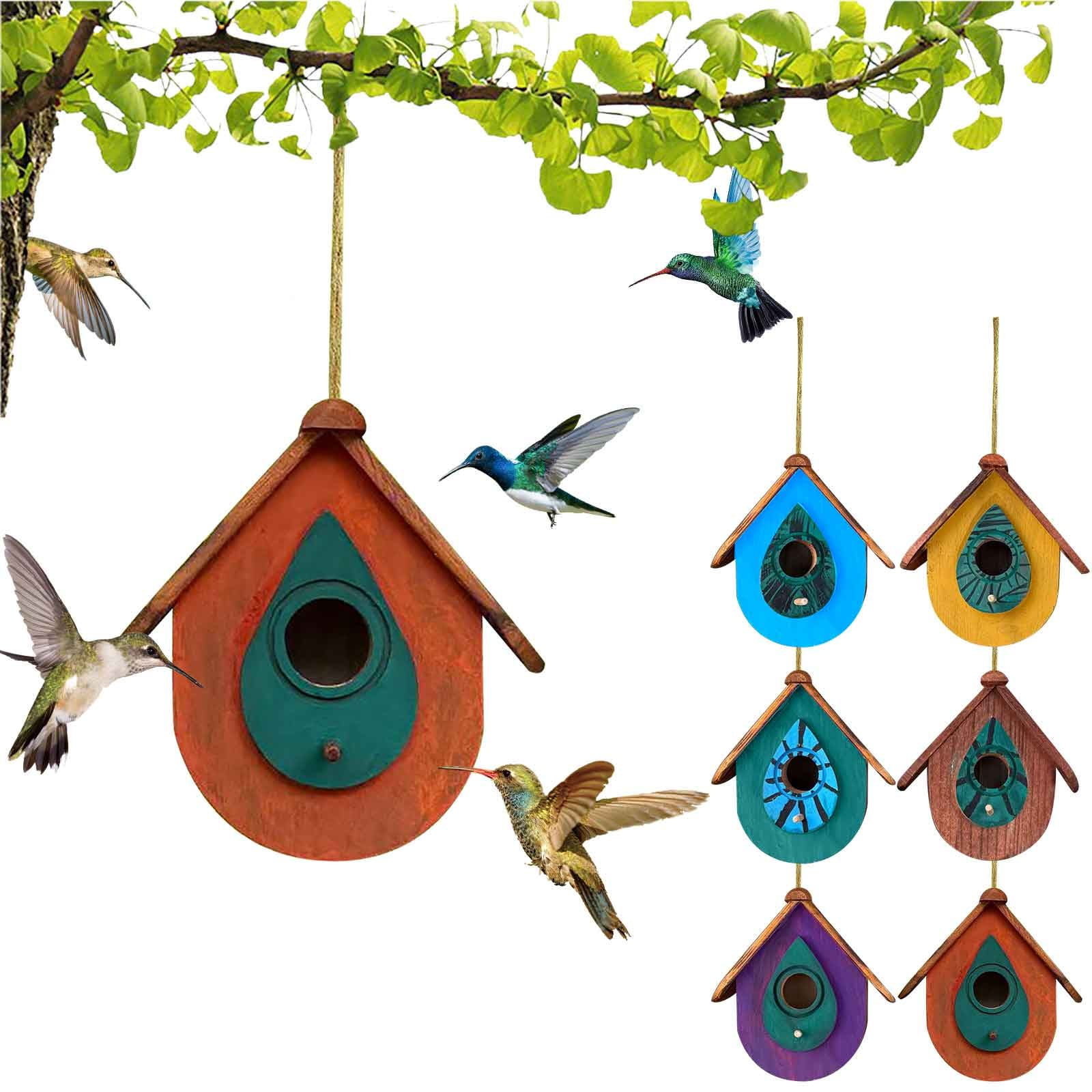 Viflosae Bird Feeder Squirrel Proof Birdfeeder Outside Decorations for Yard Wooden Nests Feeder Paulownia House Pastorals Outdoor Hanging Gardening Hummingbird Nests for Squirrels & Large Birds