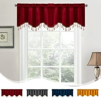 Viflosae Boho Curtains with Tassel Elegant Fringed Window Curtains Patterned Rod Panels Stylish Short Drapes Kitchen Curtains Home Decor for Living Room Gray