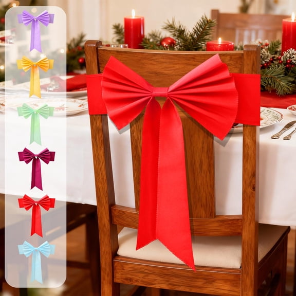 Viflosae Bow Party Decorations Valentine's Day Decorations Modern Concise Wedding Bow Ribbon Notie Chair Back Flower Home Holiday Decor Hotel Restaurant Ribbon