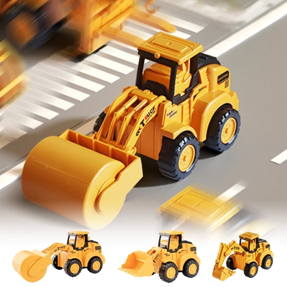 Viflosae Boy Cars Engineering Vehicle Press Type Return Simulation Car Model Excavator Engineering Bulldozers Holiday Boys & Girls Boys Birthday Gifts Age 5