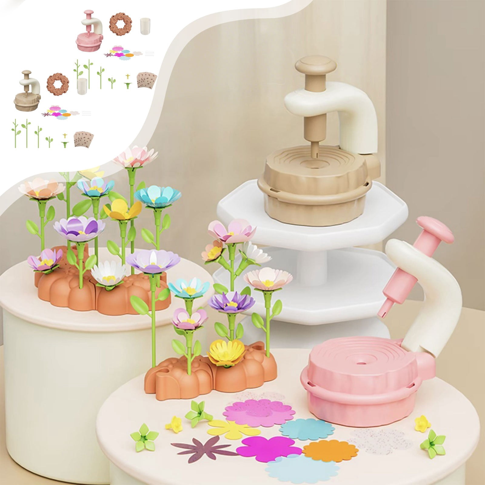 Viflosae Boys Toys 6-8 Years Old Cars DIY Handicraft Kit Artificial Flower Bouquet Making Handmade Simulated Floral Set Homemade Flower Making Supplies Christmas Gifts for Boys 8-12