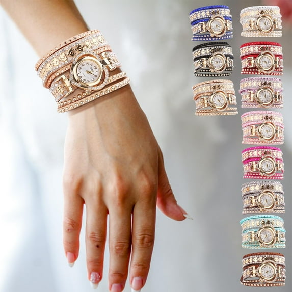 Viflosae Bracelet Valentine's Gift Birthday Gifts for Women Diamond Studded Bracelet Watch Looped Women's Bracelet Watch for Party & Evening