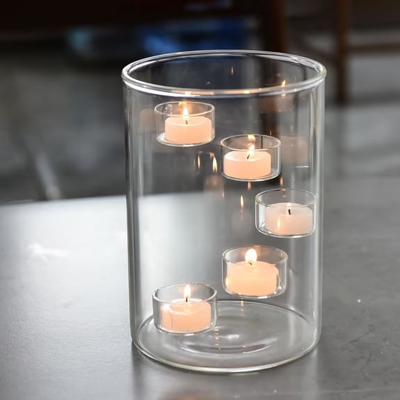 Viflosae Candle Scented Candle European Clear Cylindrical Glass Candle Romantic Candlelight Dinner Decor Ornament for Decoration