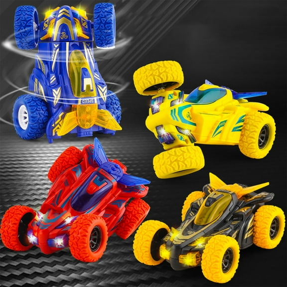Viflosae Car Toy Double-Sided Inertial Tumbling Car Stunt Toy For Kids Light-Up Toy Car Gift for 4 Year Old Boy Encourages Parent-Child Bonding