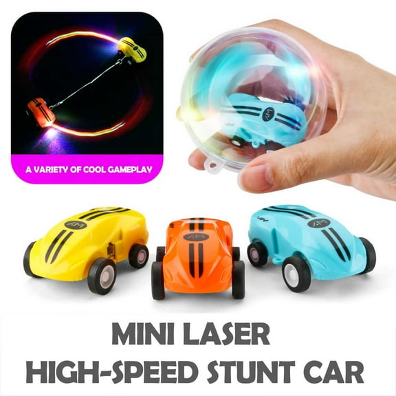 Viflosae Car Toys Santa Claus Toys Flashspin Mini Racer Toys Rc Stunt Car Flash Mini Racer Transparent Gear Train Toy with Flashing Lights And Music