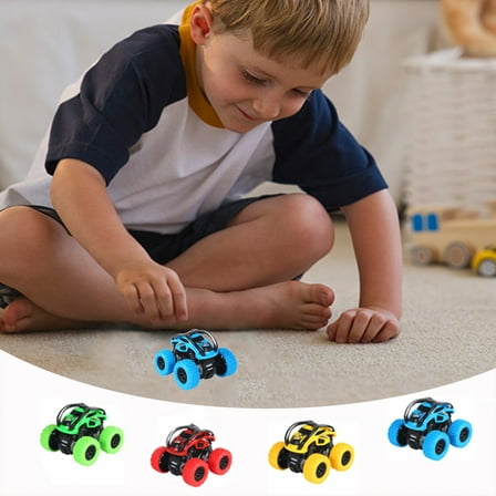 Viflosae Cars for Kids Stocking Stuffers Gifts for 4 Year Old Boys 2PC Graffiti Inertial Four-wheel Drive Off-road Vehicle Stunt Climbing Car Model Anti-fall Car Children's Toy