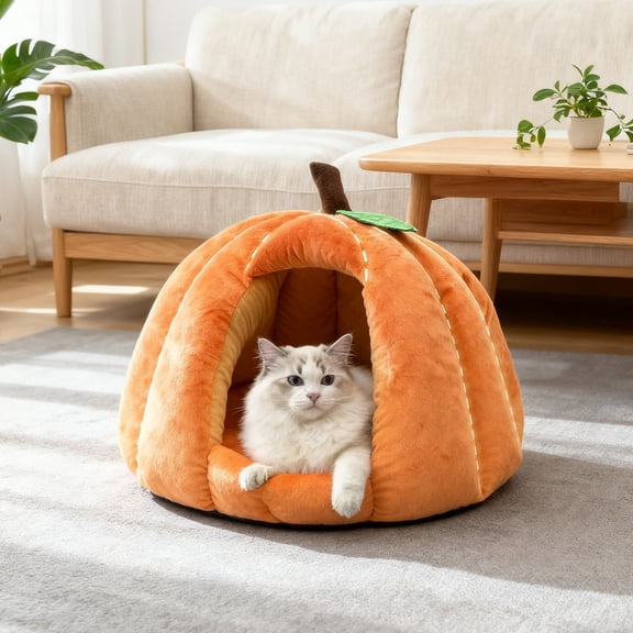 Viflosae Cats Beds for Indoor Cats Cats Beds Cats Tent Dogs Beds Semi Enclosed Cats Cave Bed with A Plusher Balls Soft Comfortable Covered Cats Bed with A Washable Detachable Mat Pet Products