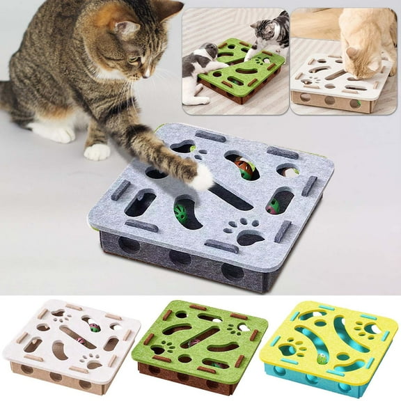 Viflosae Cats Toys for Indoor Cats Kittens Toys Pet Box Interactive Digging Construction Scene with Indoor Pet Puzzle Game for Mental Stimulation and Exercise Includes 2 Random Color Balls