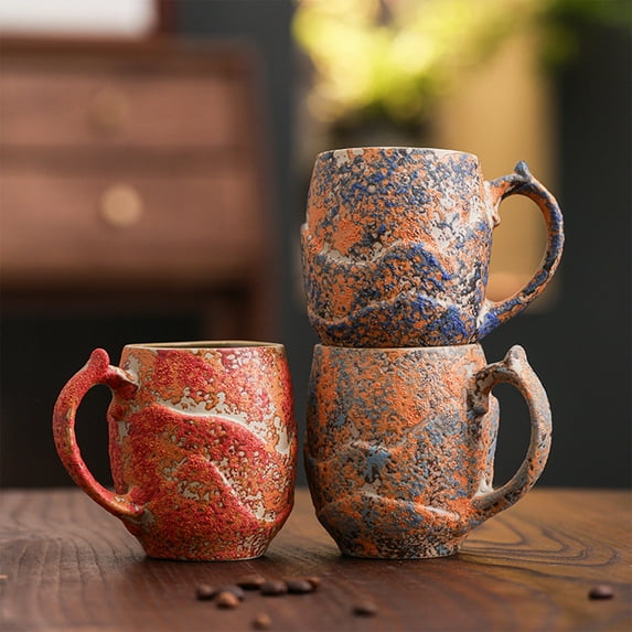 Viflosae Ceramic Mugs Ceramic Coffee Mug Lattes Afternoon Mug Breakfast Mug Milk Mug Rough Ceramic Mugs Birthday Gifts for Women