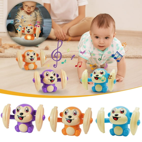 Viflosae Christmas Gifts for Kids Toys Toys Santa Claus Toys Cute Flipping Dancing Toy Rolling Monkey Sound Control Music LED Interactive Kids Toys Grows with Your Child