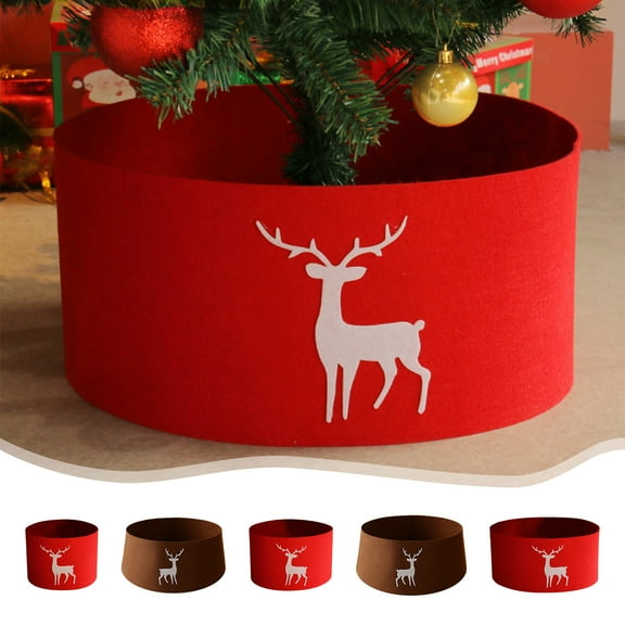 Viflosae Christmas Tree Base Cover Xmas Tree Collar Christmas Tree Cover Skirt Christmas Tree Decoration Felts Christmas Tree Mat Christmas Scene Decoration