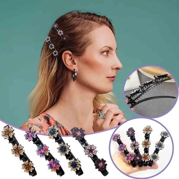 Viflosae Claw Clips for Women Hairclips Rhinestone Hairpin forehead Bangs Hairpin Broken Hair Artifact Side Clip