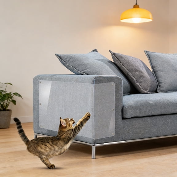 Viflosae Clear Cat Scratch Protector Sofa Furniture Guard Glutinous Pad Invisible Shield for Chair Corner Safe Couch Protector Prevents Damages for Leather Fabric