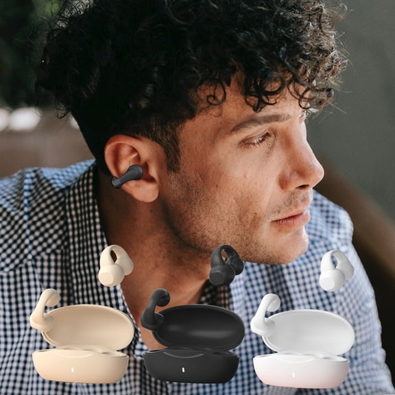 Viflosae Clip-On Ear Bluetooth Headset 9D Stereo Surround Sound Bluetooth Headset Electronics Gadgets