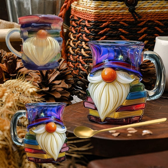 Viflosae Coffee Spoon Teaspoons 1PC Painted Dwarf Cup Decorative Mug Cute Character Drinkware for Coffee Tea Desk Gift Collectible Home and Office Daily Use