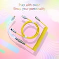 thumbnail image 1 of Viflosae Coiled USB C Cable For Gaming Keyboard RGB Double-Sleeved Mechanical Keyboard Cable With Detachable Metal 1.5M USB-C To USB-A Electronics Gadgets, 1 of 8