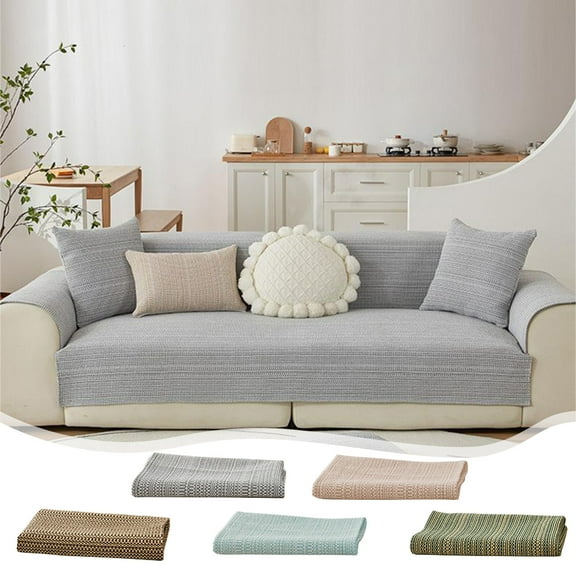 Viflosae Couch Cushion Replacement Sofa Cushion Support Linen Sofa Cushions for All Seasons Easy and Modern Non Slip and Proof Cotton and Linen Woven Sofa Cover