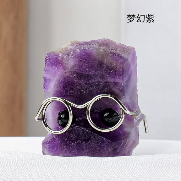 Viflosae Cute Office Decor Natural Amethyst Crystal Stone Gemstone Healing Crystal Purple Quartz Mineral Specimen Meditation Chakra Stone Home Decor Spiritual Gift Collector Rock