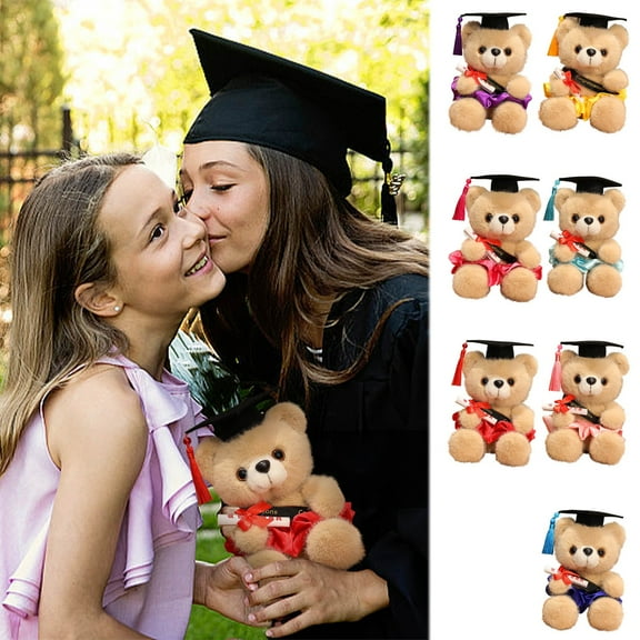 Viflosae Cute Stuffed Animal Birthday Gift Unusual Gifts for Women Graduation Season Doctoral Bear Doll Graduation Bear Wearing Doctoral Hat Toy Doll Decoration