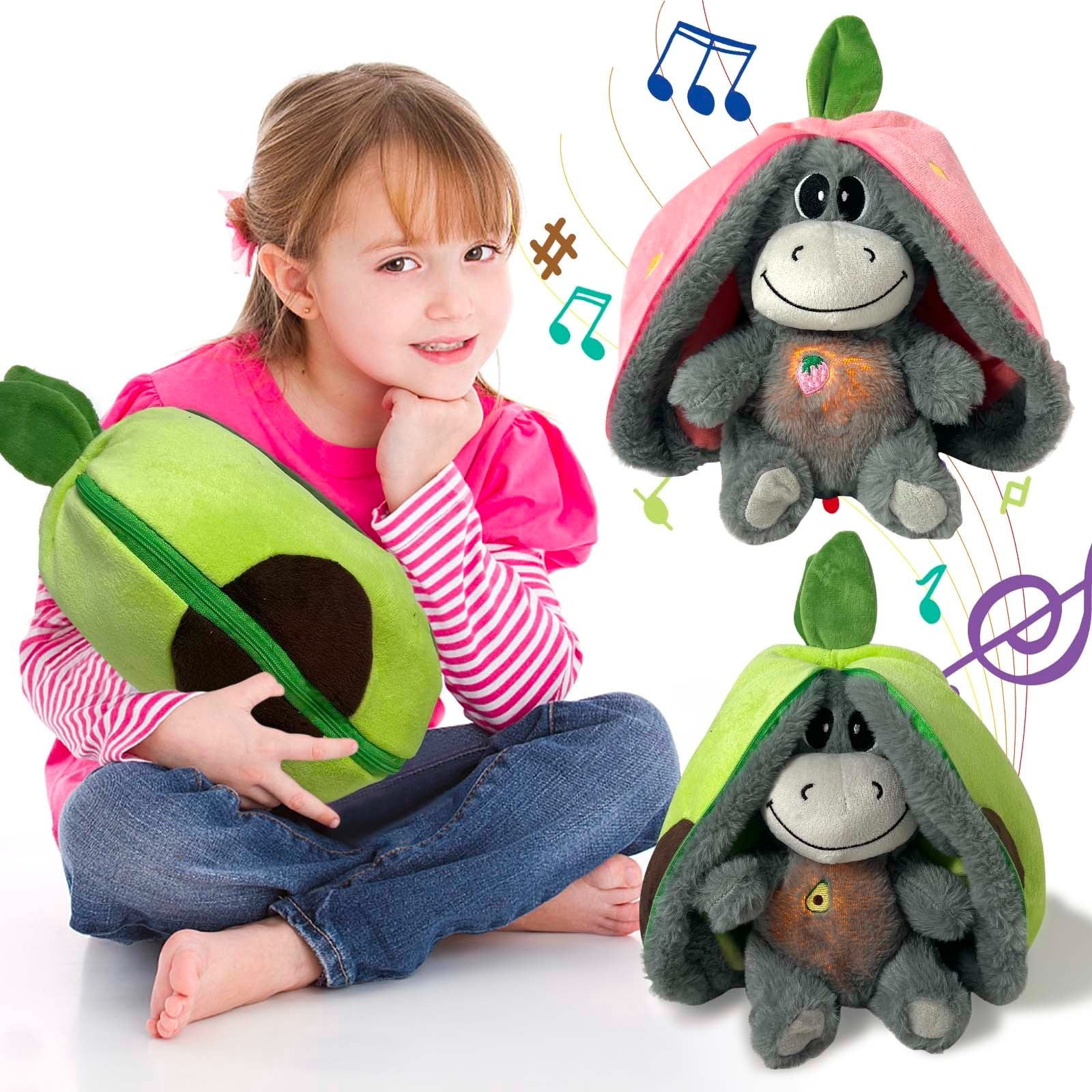 Viflosae Cute Stuffed Animal Birthday Gifts Relaxation Breathing Sleeping Toy Soft Light-Up Music Realistic Breathings Motion Sleep Aid for Women Calming Night Toys